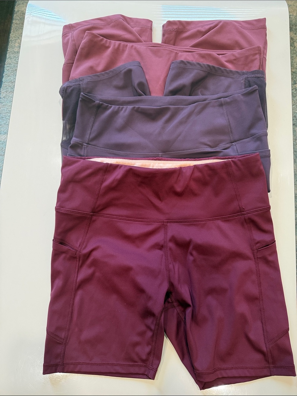 Biker Shorts Bundle in Plum, Burgundy & Mauve Rose